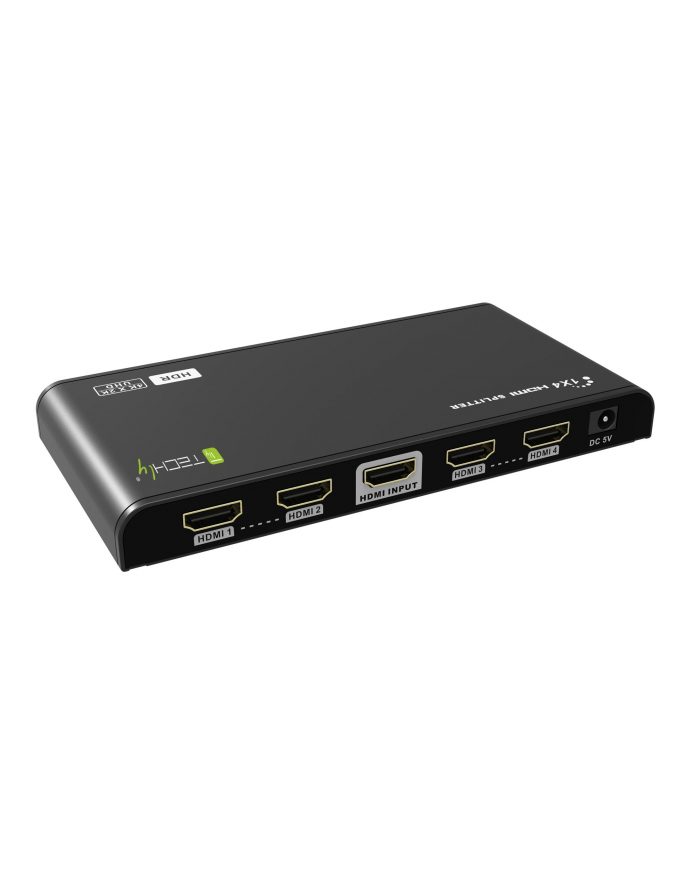 TECHLY HDMI2.0 Splitter 4K 4-Port HDR 4K2K 60Hz Allows distribution of the same signal from one HDMI source to 2 monitors główny