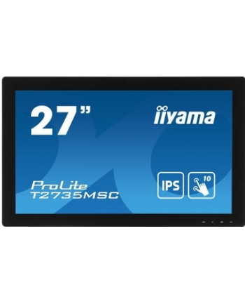 IIYAMA T2735MSC-B3 27inch PCAP 10P Touch 1920x1080 IPS panel Flat Bezel Free Glass Front VGA HDMI DP USB 3.0-Hub