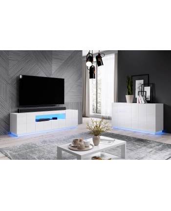 cama meble Komoda 2D REJA biały połysk/ biały połysk