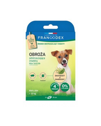 FRANCOD-EX Obroża dla małych psów do 10 kg odstraszająca insekty - 4 miesiące ochrony  35 cm