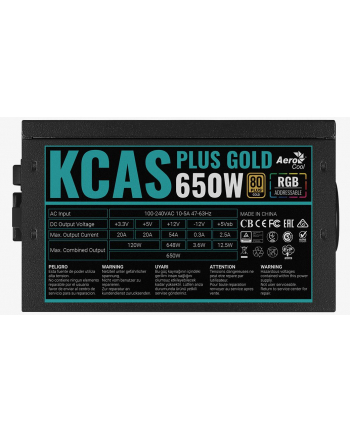 ZASILACZ AEROCOOL PGS KCAS PLUS 650W RGB 80+Gold