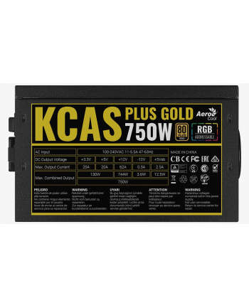 ZASILACZ AEROCOOL PGS KCAS PLUS 750W RGB 80+Gold