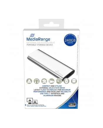 MediaRange 240 GB, external SSD (silver, USB-C 3.2 (10 Gbit / s), external)
