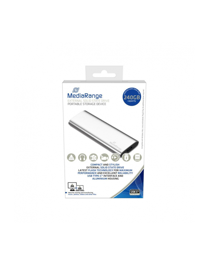 MediaRange 240 GB, external SSD (silver, USB-C 3.2 (10 Gbit / s), external) główny