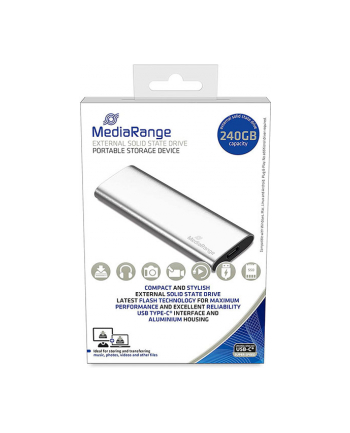 MediaRange 240 GB, external SSD (silver, USB-C 3.2 (10 Gbit / s), external)