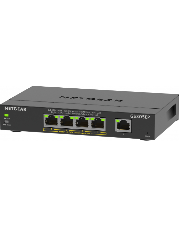 Netgear GS305EP Managed L2/L3 Gigabit Ethernet (10/100/1000) Power over Ethernet (PoE) Black, Switch główny