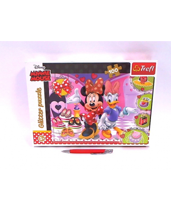 Puzzle 100el brokatowe Minnie i błyskotki Minnie Mouse 14820 Trefl