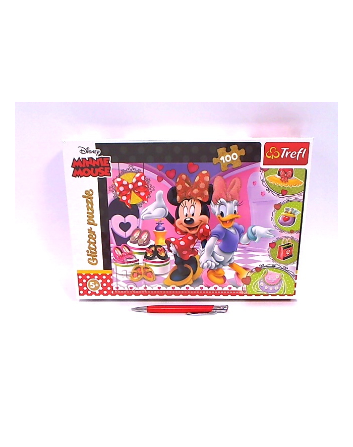 Puzzle 100el brokatowe Minnie i błyskotki Minnie Mouse 14820 Trefl główny