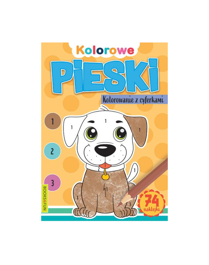 booksandfun Książeczka Kolorowe pieski. Kolorowanie z cyferkami Books and fun główny