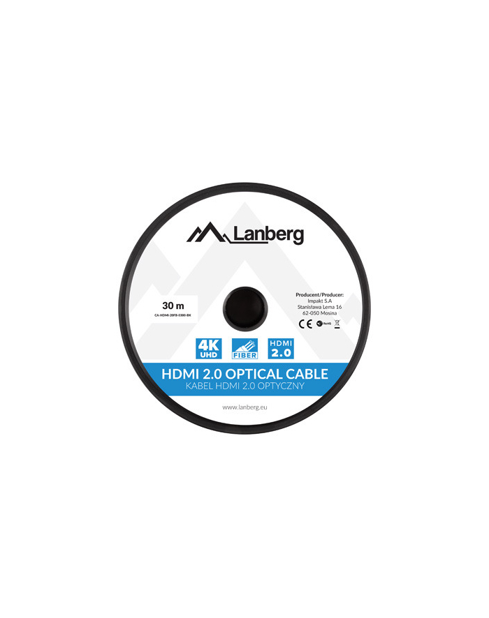 lanberg Kabel HDMI M/M v2.0 30m czarny CA-HDMI-20FB-0300-BK główny
