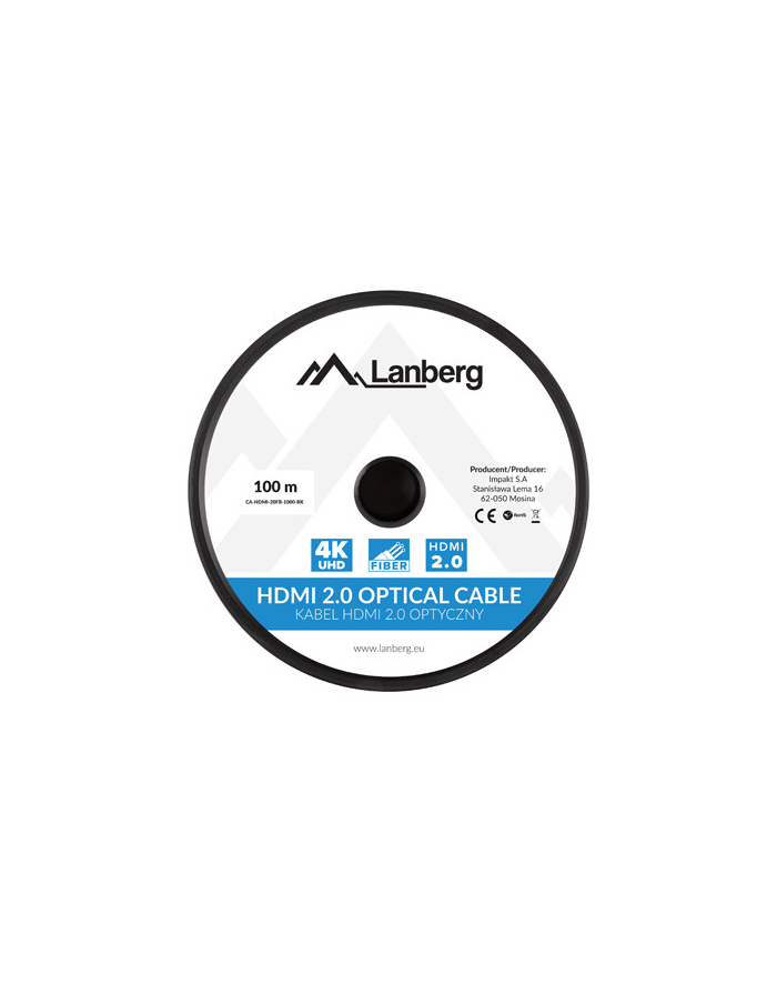 lanberg Kabel HDMI M/M v2.0 100 czarny CA-HDMI-20FB-1000-BK główny