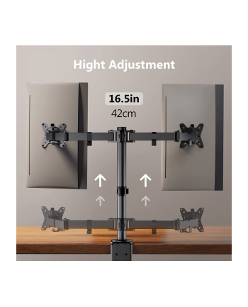 TECHLY Podwójne Ramię Biurkowe 2x LED/LCD 13-32inch 2x 8kg