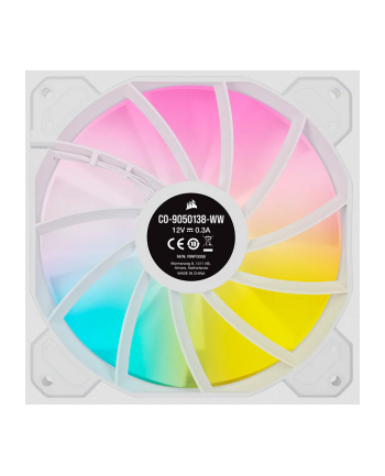 CORSAIR SP140 RGB ELITE White 140mm RGB LED Fan with AirGuide Single Pack