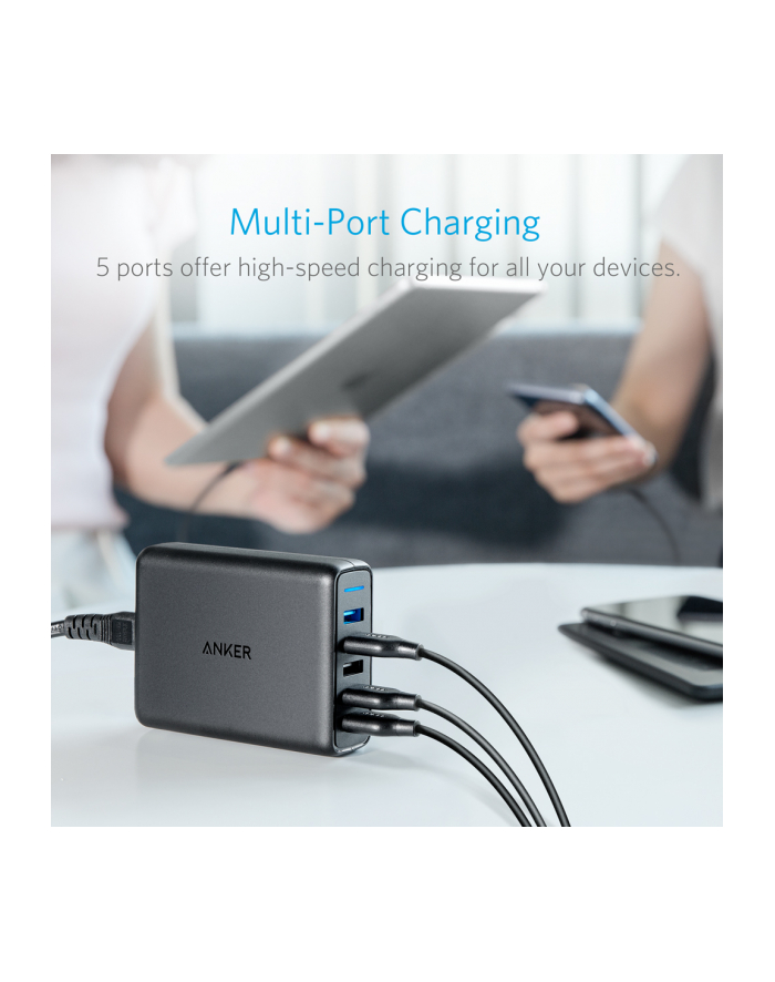 anker Ładowarka PowerPort 5 z Dual QC 3.0 63W USB-A czarna główny