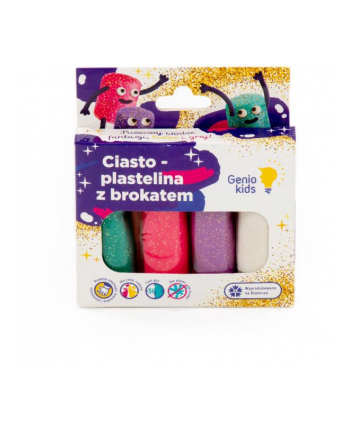 Polesie Dziecięcy zestaw -  masa plastyczna Ciasto-Plastelina 4 kolory z brokatem