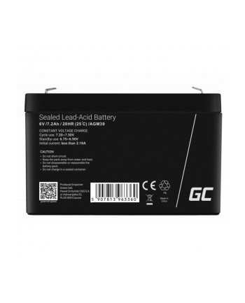 GREEN CELL Battery AGM VRLA 6V 7.2Ah