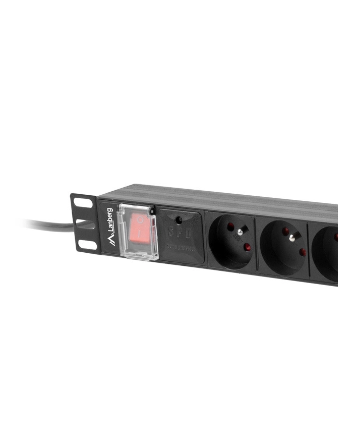 lanberg Listwa zasil.rack PDU 1U 16A 2m 8 gn. PDU-08E-0200-BK główny
