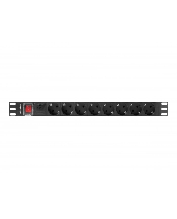 lanberg Listwa zasil.rack PDU 1U 16A 2m 8sch. PDU-08F-0200-BK