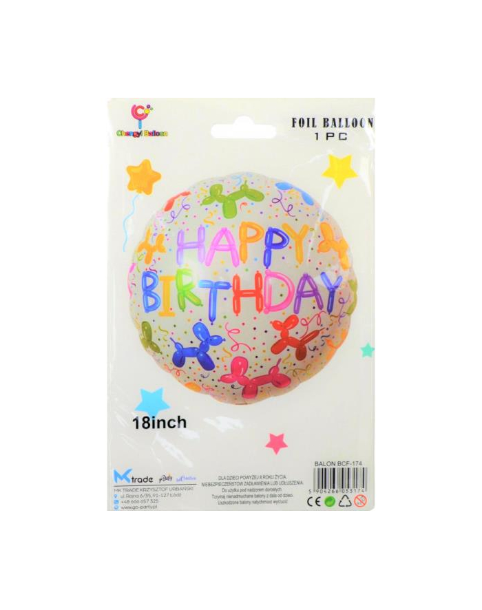 mk trade Balon Happy Birthday 46 cm BCF-174 główny