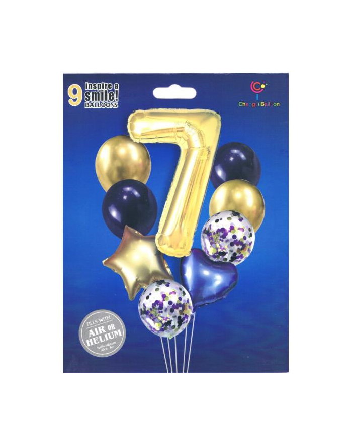 mk trade Zestaw balonów cyfra 7, wys. 40-60cm 9 szt BCF-204-7 główny