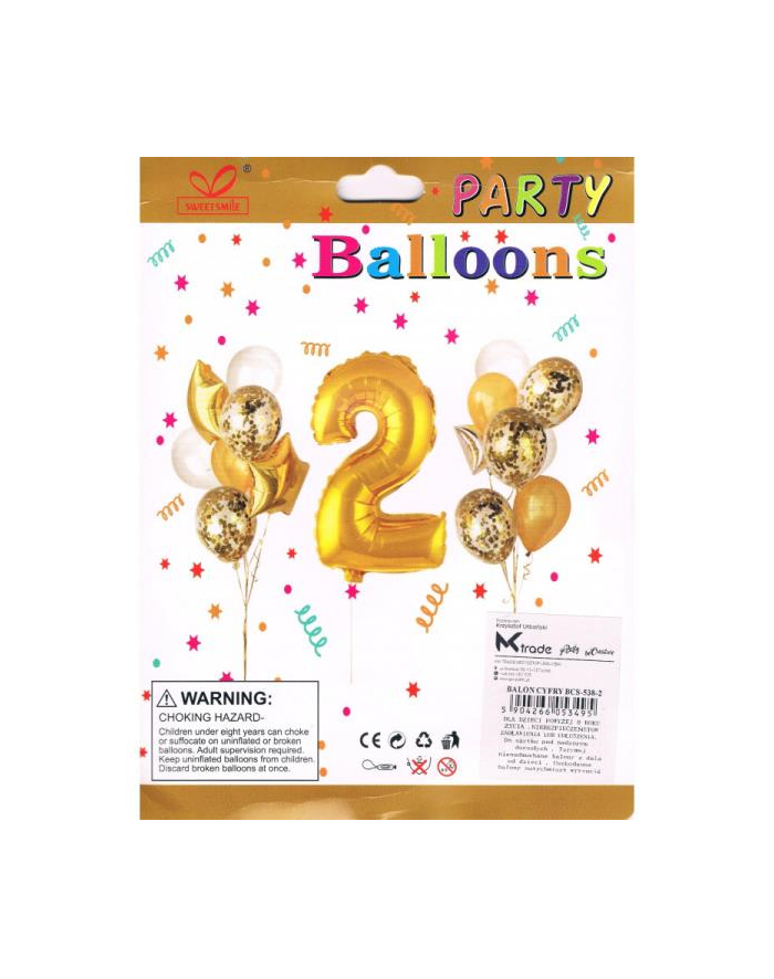 mk trade Zestaw balonów, cyfra '';2'';, wys. 30-60cm, 16 szt.  BSC-538-2 główny