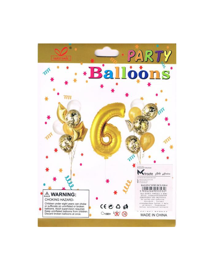 mk trade Zestaw balonów, cyfra '';6'';, wys. 30-60cm, 16 szt.  BSC-538-6 główny