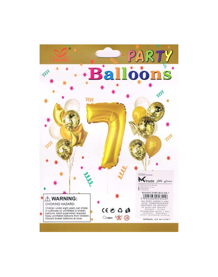 mk trade Zestaw balonów, cyfra '';7'';, wys. 30-60cm, 16 szt.  BSC-538-7 główny