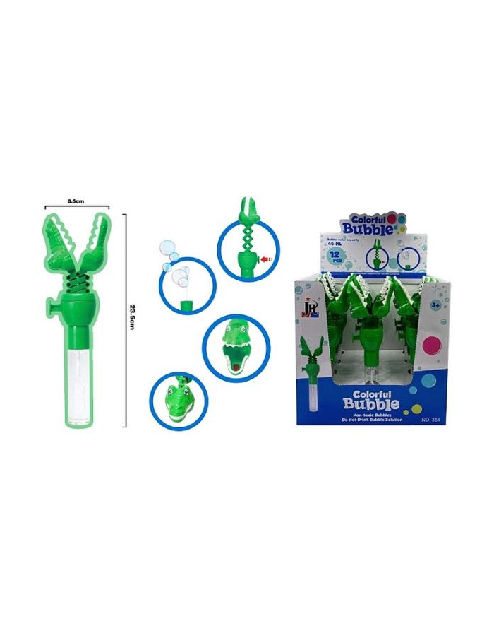 hipo Krokodyl wysuwany 23cm z bańkami 2 kolory HY0109 główny