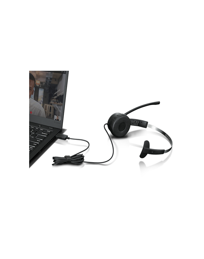 lenovo Zestaw słuchawkowy 100 Mono USB 4XD1B61617 główny