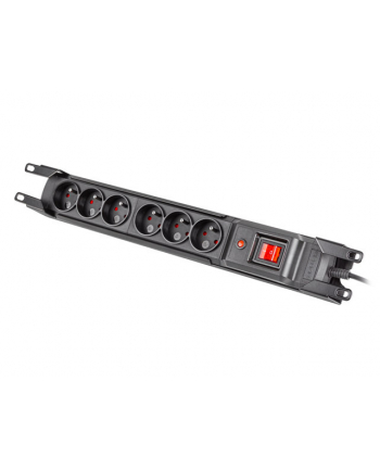 armac Listwa przeciwprzepięciowa rack 19cali M6 1,5m 6x230v czarna M6/15/R/CZ/IEC