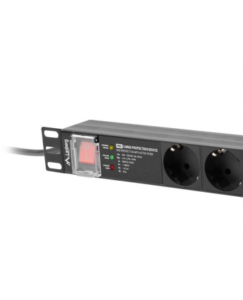 lanberg Listwa zasil.rack PDU 1U 16A 2m 7 PDU-PRO-07F-0200-BK