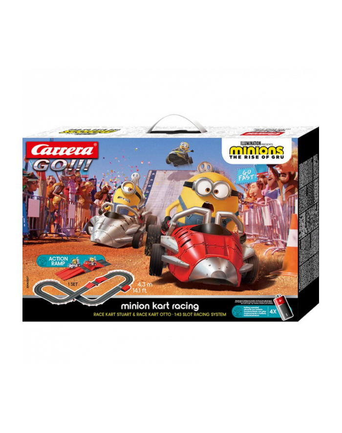 carrera toys Tor GO!!! Minionki Kart Racing 4,3m + skocznia 63507 Carrera główny