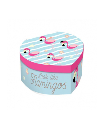 Pudełko na biżuterię z lusterkiem i dźwiękami 15x8,5x13,5cm Flamingi KL10088 Kids Euroswan