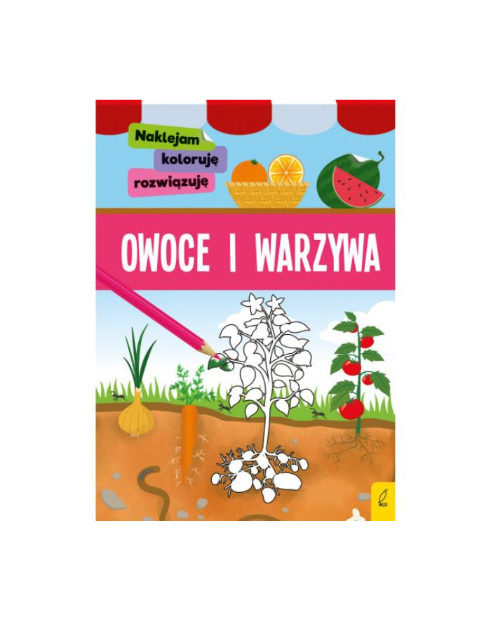 foksal Książka Naklejam, koloruję, rozwiązuję. Owoce i warzywa główny