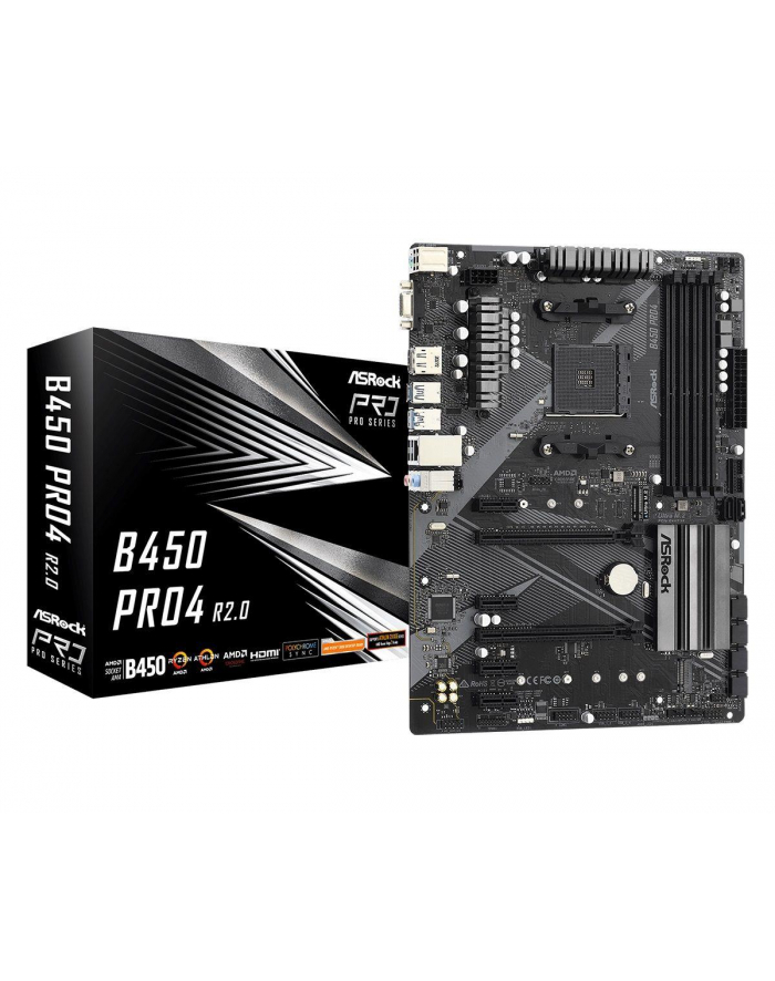 asrock Płyta główna B450 PRO4 R2.0 AM4 4DDR4 DP/HDMI M.2 USB3.2 ATX główny