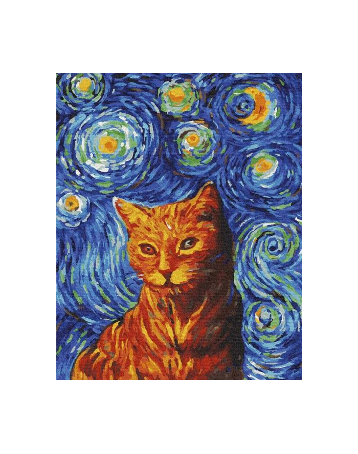 Malowanie po numerach Rudy kot w stylu van Gogha 40x50cm PC4050685 IPICASSO główny