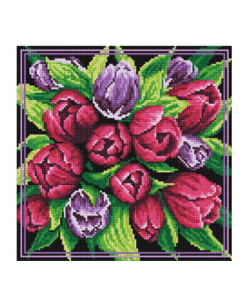 Diamentowa Mozaika Bukiet tulipanów 30x30cm PD3030011 IPICASSO