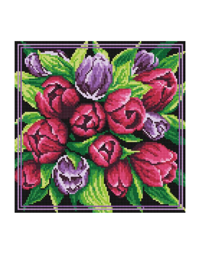 Diamentowa Mozaika Bukiet tulipanów 30x30cm PD3030011 IPICASSO główny