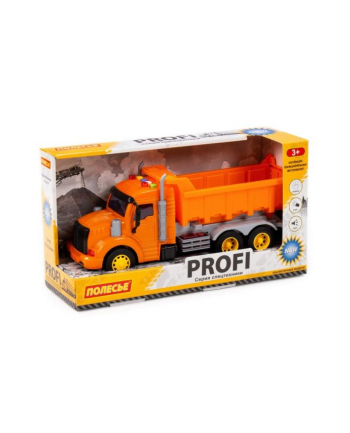 Polesie 86297 '';Profi' samochód-wywrotka z napędem, pomarańczowy, światło, dźwięk w pudełku