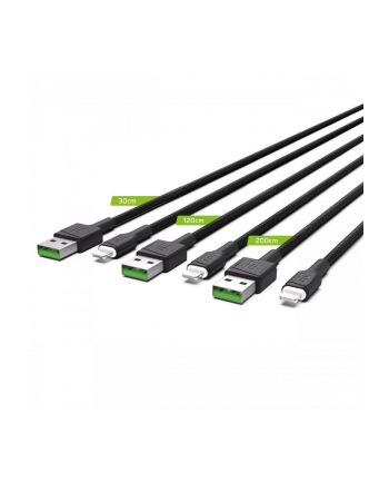 green cell Kabel 3x GC Ray USB Lightning 30, 120, 200cm