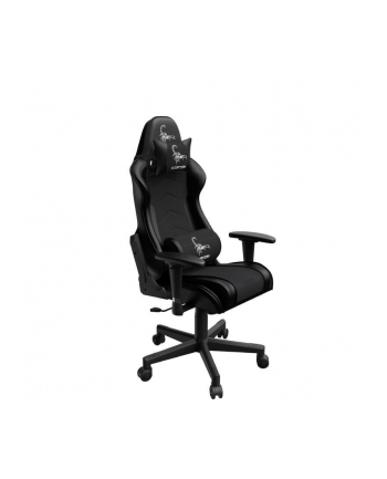 GEMBIRD Fotel Gamingowy SCORPION czarny material oddychajacy czarne skórzane akcenty