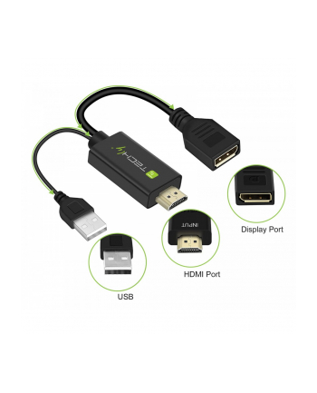 TECHLY Adapter HDMI z Zasilaniem USB na DisplayPort 4K 30Hz