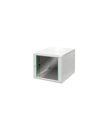 DIGITUS 9U wall mounting cabinet Dynamic Basic 505.05x600x600mm color grey RAL 7035 incl. rear side profile rails