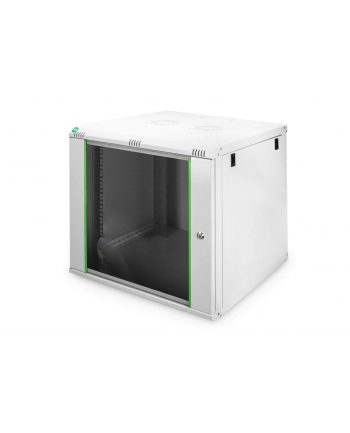DIGITUS 9U wall mounting cabinet Dynamic Basic 505.05x600x600mm color grey RAL 7035 incl. rear side profile rails