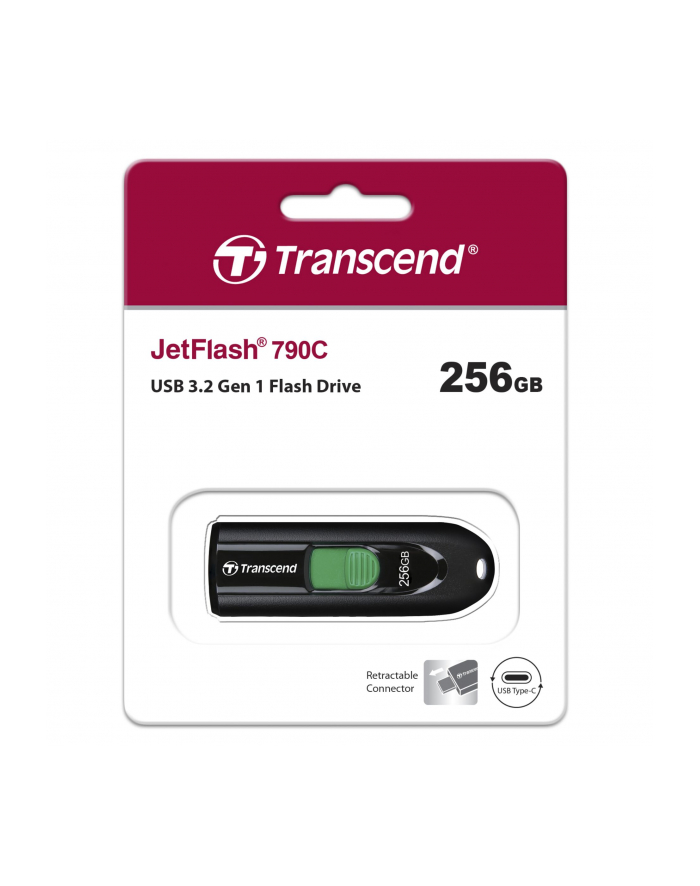 TRANSCEND 256GB USB3.2 Pen Drive Type-C Capless Black główny