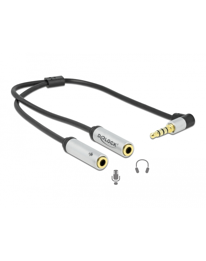 DeLOCK headset adapter 3.5mm 4pin jack plug> 2x 3.5mm 3pin jack socket (CTIA), Y-cable główny