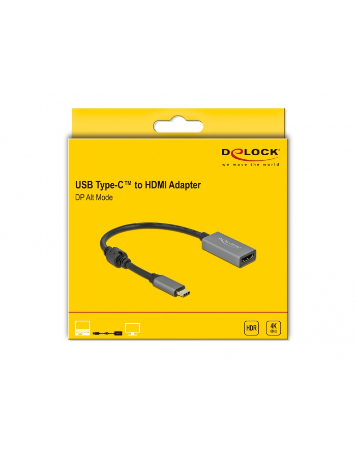 DeLOCK active adapter USB-C> HDMI (DP Alt Mode) 4K 60 Hz (HDR) główny