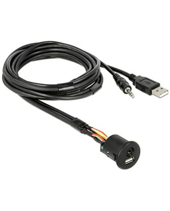 DeLOCK cable USB A + 3.5mm 4pin jack plug> built-in socket USB A + 3.5mm 4pin jack socket