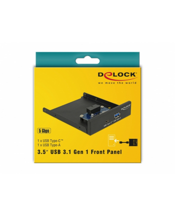 DeLOCK 3.5 ''USB 3.1 Gen 1 front panel 1x USB Type-C + 1x USB Type-A, front panel