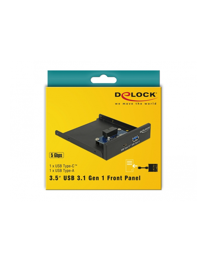 DeLOCK 3.5 ''USB 3.1 Gen 1 front panel 1x USB Type-C + 1x USB Type-A, front panel główny